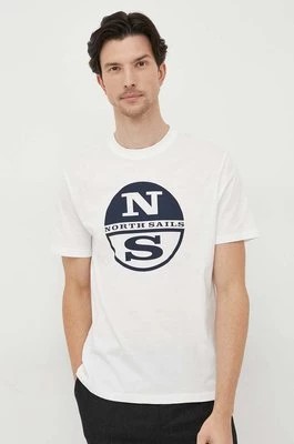 Zdjęcie produktu North Sails t-shirt bawełniany kolor biały z nadrukiem