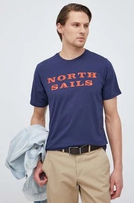 Zdjęcie produktu North Sails t-shirt bawełniany kolor granatowy z nadrukiem