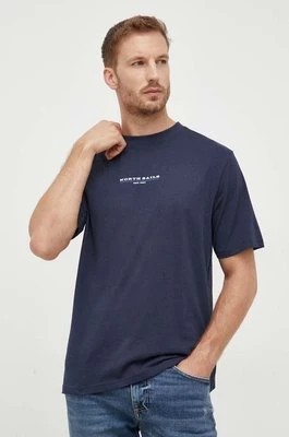 Zdjęcie produktu North Sails t-shirt bawełniany kolor niebieski z nadrukiem