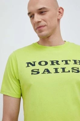 Zdjęcie produktu North Sails t-shirt bawełniany kolor zielony z nadrukiem