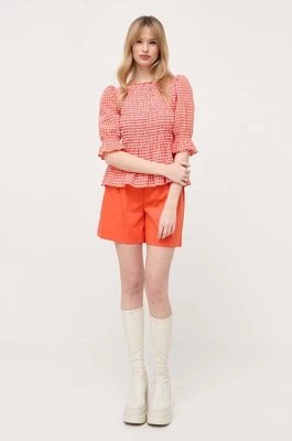 Zdjęcie produktu Notes du Nord bluzka damska kolor pomarańczowy w kratę