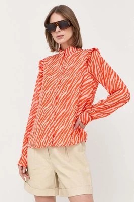 Zdjęcie produktu Notes du Nord koszula damska kolor pomarańczowy relaxed ze stójką