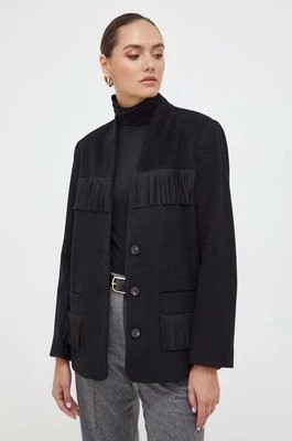 Zdjęcie produktu Notes du Nord kurtka wełniana kolor czarny przejściowa