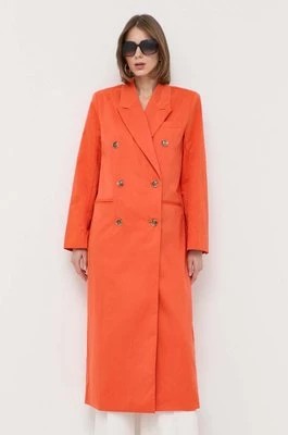 Zdjęcie produktu Notes du Nord płaszcz damski kolor pomarańczowy przejściowy dwurzędowy