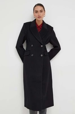 Zdjęcie produktu Notes du Nord płaszcz wełniany kolor czarny przejściowy dwurzędowy