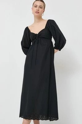 Zdjęcie produktu Notes du Nord sukienka bawełniana Filippa kolor czarny maxi rozkloszowana