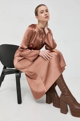 Zdjęcie produktu Notes du Nord sukienka Frances kolor brązowy midi oversize
