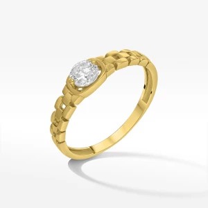 Zdjęcie produktu Nowoczesny pierścionek ze złota z cyrkoniami