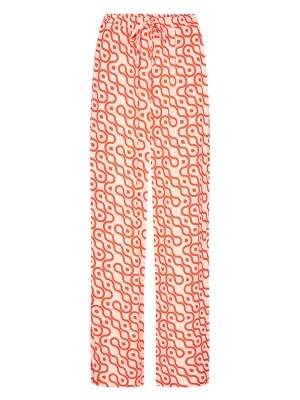 Zdjęcie produktu NÜMPH Spodnie "Nuruby" w kolorze pomarańczowo-białym rozmiar: 40