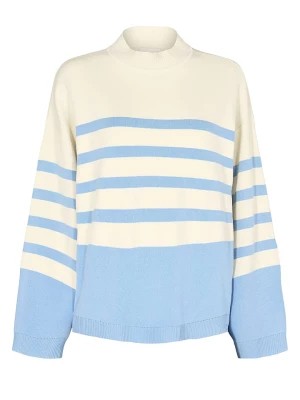 Zdjęcie produktu NÜMPH Sweter "Nughita" w kolorze kremowo-błękitnym rozmiar: M