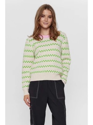 Zdjęcie produktu NÜMPH Sweter "Tate" w kolorze kremowo-zielonym rozmiar: XL