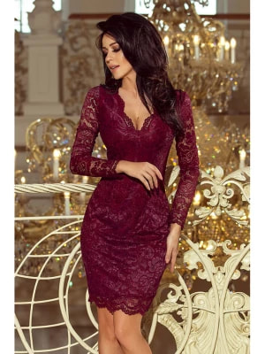 Zdjęcie produktu numoco Sukienka w kolorze burgundowym rozmiar: XXL