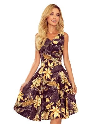 Zdjęcie produktu numoco Sukienka w kolorze czarno-złotym ze wzorem rozmiar: XXL