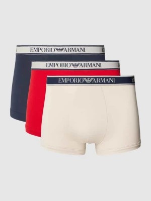 Zdjęcie produktu Obcisłe bokserki z paskiem z logo w zestawie 3 szt. model ‘Fashion’ Emporio Armani