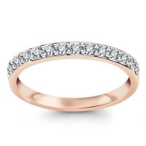 Zdjęcie produktu Obrączka z różowego złota z diamentami - Éternel Éternel - Biżuteria YES
