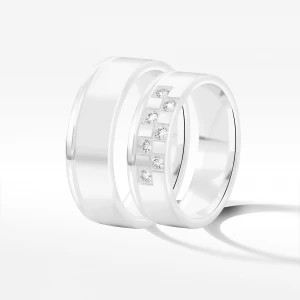 Zdjęcie produktu Obrączki ślubne z białego złota 6mm