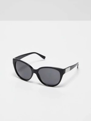 Zdjęcie produktu Okulary przeciwsłoneczne z zaokrąglonymi szkłami - czarne Moodo