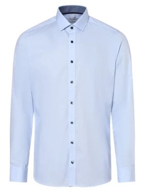 Zdjęcie produktu Olymp Level Five Koszula męska Mężczyźni Slim Fit Bawełna niebieski wypukły wzór tkaniny,