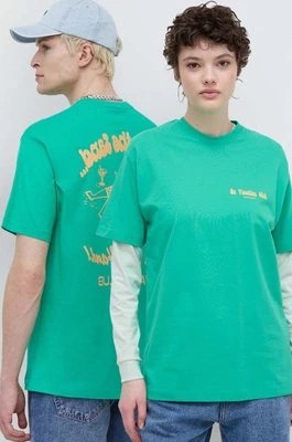 Zdjęcie produktu On Vacation t-shirt bawełniany Beach Day kolor zielony z nadrukiem OVC T145