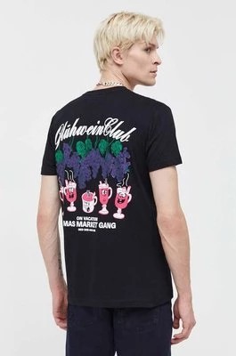 Zdjęcie produktu On Vacation t-shirt bawełniany męski kolor czarny z nadrukiem