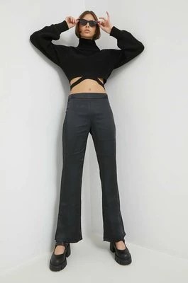 Zdjęcie produktu Only spodnie damskie kolor czarny dzwony medium waist