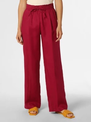 Zdjęcie produktu Opus Damskie spodnie lniane Kobiety len wyrazisty róż jednolity,