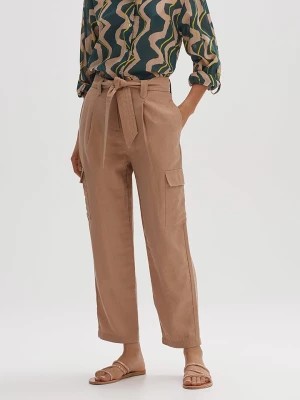 Zdjęcie produktu OPUS Spodnie "Maidie" w kolorze jasnobrązowym rozmiar: 42