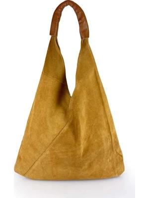 Zdjęcie produktu ORE10 Skórzana torebka "Lord" w kolorze jasnobrązowym - 34 x 39 x 8 cm rozmiar: onesize