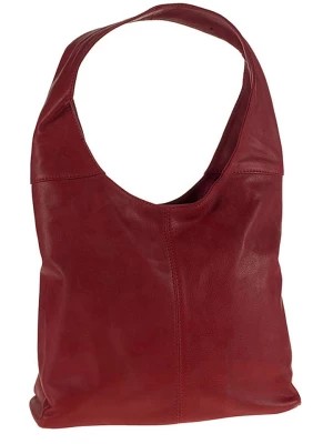 Zdjęcie produktu ORE10 Skórzana torebka "Vercelli" w kolorze bordowym - 40 x 30 x 14 cm rozmiar: onesize