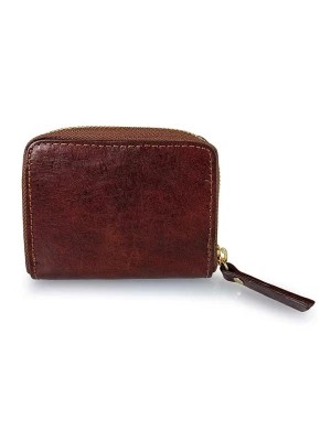 Zdjęcie produktu ORE10 Skórzany portfel "Por" w kolorze brązowym - 11 x 9 x 2 cm rozmiar: onesize