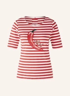 Zdjęcie produktu Oui T-Shirt Z Cekinami I Ozdobnymi Perełkami rot