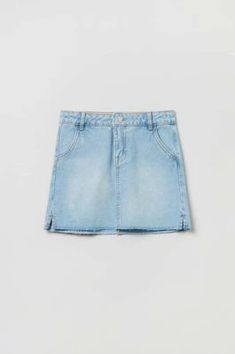 Zdjęcie produktu OVS spódnica jeansowa dziecięca kolor niebieski mini prosta