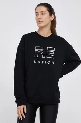 Zdjęcie produktu P.E Nation Bluza bawełniana damska kolor czarny gładka