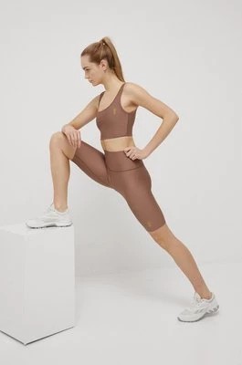 Zdjęcie produktu P.E Nation szorty treningowe Scoreline damskie kolor brązowy gładkie high waist