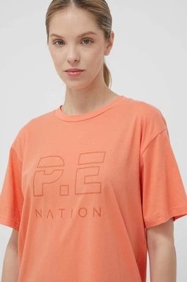 Zdjęcie produktu P.E Nation t-shirt bawełniany kolor pomarańczowy