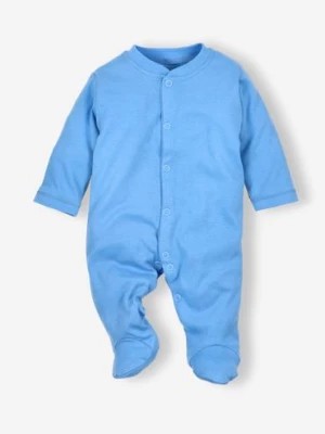 Zdjęcie produktu Pajac niemowlęcy z bawełny organicznej dla chłopca niebieski NINI