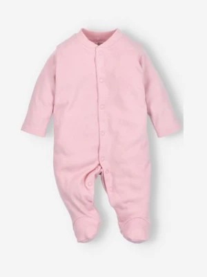 Zdjęcie produktu Pajac niemowlęcy z bawełny organicznej dla dziewczynki różowy NINI