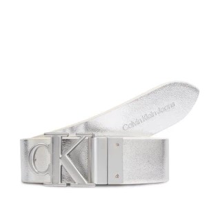 Zdjęcie produktu Pasek Damski Calvin Klein Jeans Round Mono Pl Rev Lthr Belt 30Mm K60K611489 White/Silver Specchio 0K6