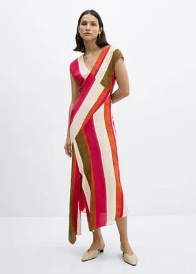 Zdjęcie produktu Pasiasta sukienka z wycięciem Mango