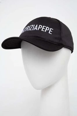 Zdjęcie produktu Patrizia Pepe czapka z daszkiem kolor czarny z aplikacją