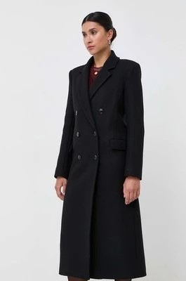 Zdjęcie produktu Patrizia Pepe płaszcz wełniany kolor czarny przejściowy dwurzędowy