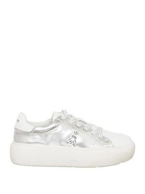 Zdjęcie produktu Patrizia Pepe Skórzane sneakersy w kolorze srebrno-białym rozmiar: 38