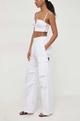 Zdjęcie produktu Patrizia Pepe spodnie bawełniane kolor biały fason cargo high waist 8P0602 A391
