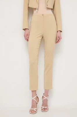 Zdjęcie produktu Patrizia Pepe spodnie damskie kolor beżowy dopasowane high waist 8P0585 A6F5