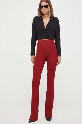 Zdjęcie produktu Patrizia Pepe spodnie damskie kolor bordowy dzwony high waist