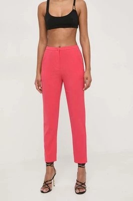 Zdjęcie produktu Patrizia Pepe spodnie damskie kolor różowy dopasowane high waist 8P0585 A6F5