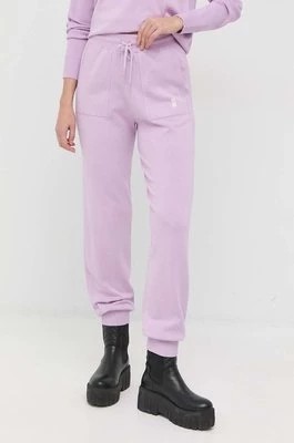 Zdjęcie produktu Patrizia Pepe spodnie dresowe damskie kolor fioletowy gładkie