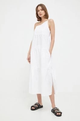 Zdjęcie produktu Patrizia Pepe sukienka bawełniana kolor biały midi rozkloszowana