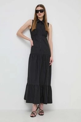 Zdjęcie produktu Patrizia Pepe sukienka bawełniana kolor czarny maxi rozkloszowana 2A2794 A9B9