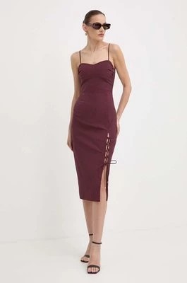 Zdjęcie produktu Patrizia Pepe sukienka kolor bordowy midi dopasowana 2A2719 A425
